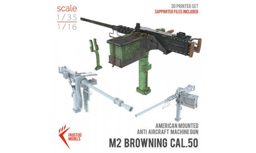 M2 Browning Cal50 3d print 35 and 16 scale 3D print model
