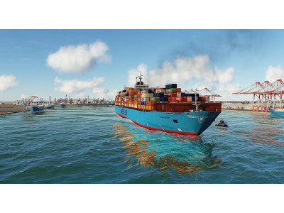 Maersk  ship and  tugboat Low-poly 3D model