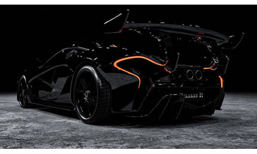 Mclaren p1 GTR with parking lot Low-poly 3D model