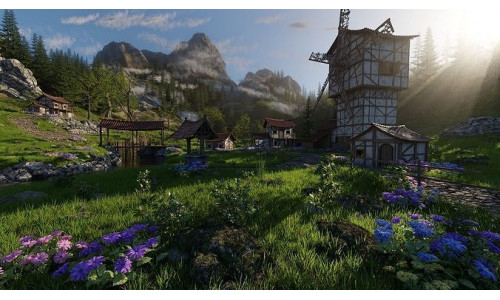 Medieval Village Scene 3D model