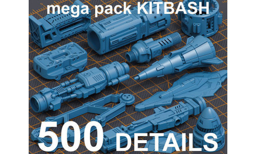 Mega Pack Hard Surface Kitbash 500 DETAILS 3D model