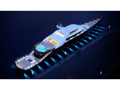 megayacht day and night scenes 3D model