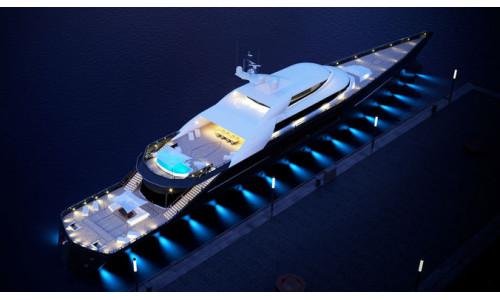 megayacht day and night scenes 3D model