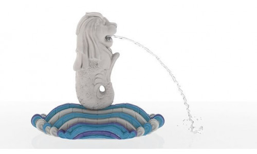 Merlion Fountain Water Spray Small 3D model