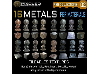 Metals  16 PBR Tileable Textures Texture