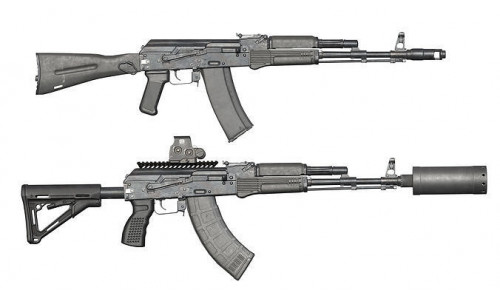 MILITARY Game Ready AK74M and AK103 Low-poly 3D model