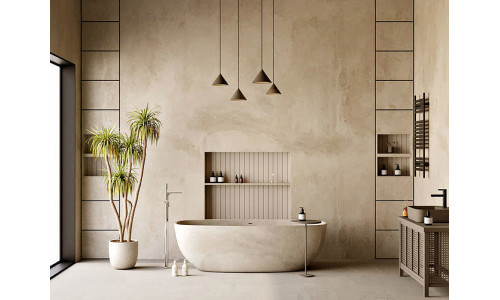Minimal Warm Bathroom Interior Scene  3D model