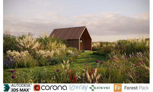 Miscanthus grass collection - Include GrowFX and Mesh file 3D model
