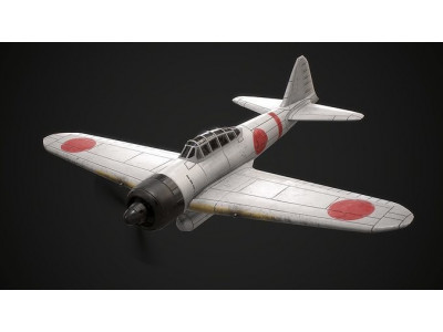 Mitsubishi A6M Zero Low-poly 3D model