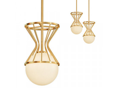 Mitzi Petra 7 34 Wide Aged Brass Mini Pendant 3D model