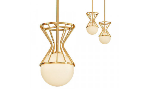 Mitzi Petra 7 34 Wide Aged Brass Mini Pendant 3D model