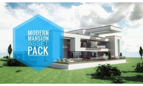Modern Mansion Complete Modular Asset Kit Low-poly 3D model