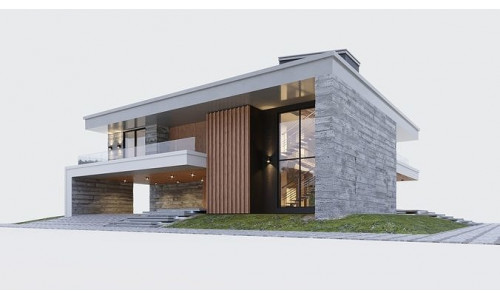 Modern two storey villa 3D model