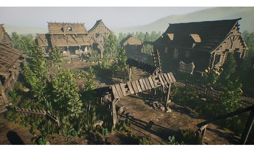 Modular Medieval Village - Unreal Project Low-poly 3D model