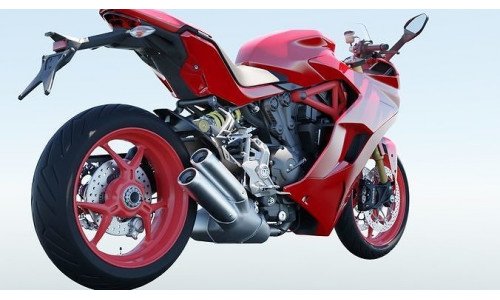 motorcycle Low-poly 3D model