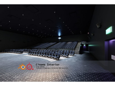 Movie Theater Interior Low-poly 3D model