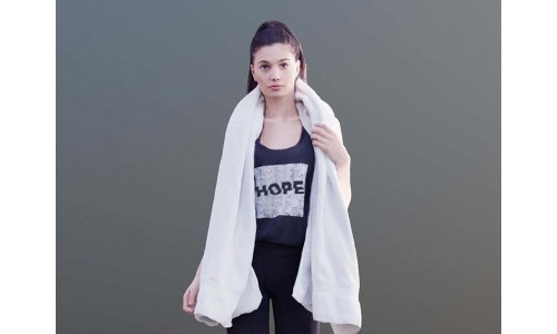 Myriam 10016 - Sporty girl with towel Low-poly 3D model