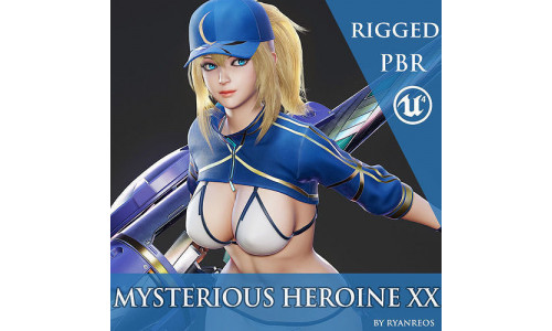 Mysterious Heroine XX - Game Ready Low-poly 3D model