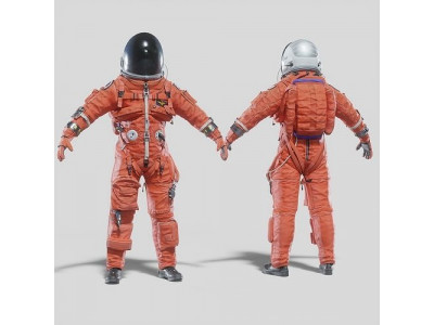 NASA ACES Spacesuit Rigged Low-poly 3D model