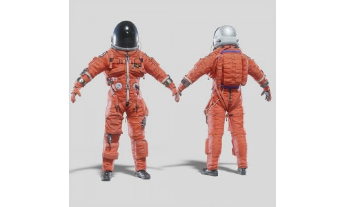 NASA ACES Spacesuit Rigged Low-poly 3D model