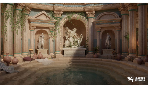 Neptune Roman Bath Low-poly 3D model