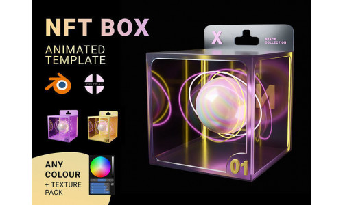 NFT BOX template for Blender 3D model