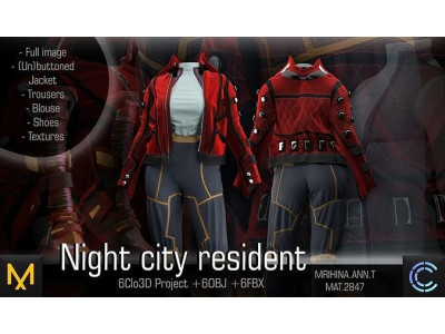 Night city resident 3D model