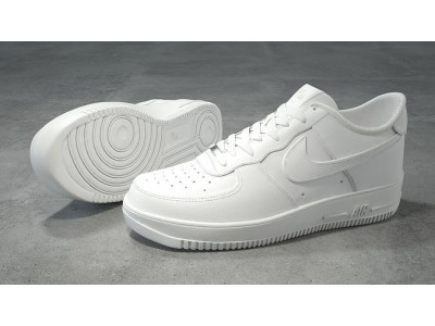 Nike Air Force 1 low white Low-poly 3D model