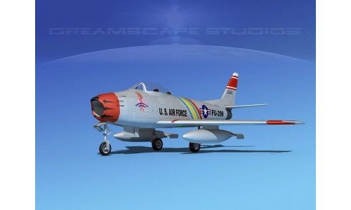 North American F-86 Sabre Jet V04 USAF 3D model