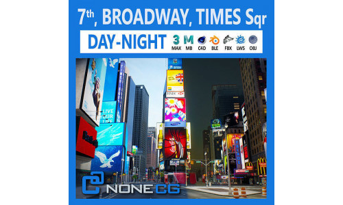 NYC Broadway 7th Av Times Square V2 3D model