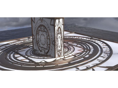 Observatory Baroque Floor With Cube 2 3D model