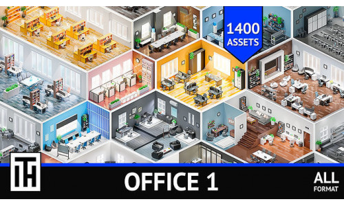 Office 1 Low-poly 3D model