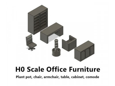 Office furniture H0 scale for office interiour 3D print model