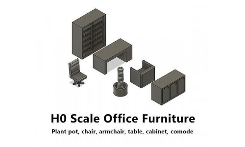 Office furniture H0 scale for office interiour 3D print model