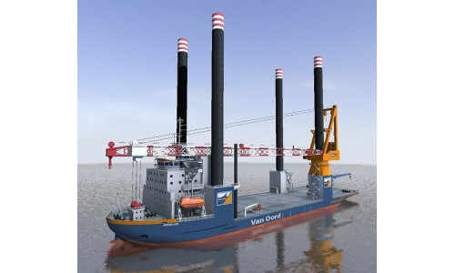 Offshore installation vessel Van Oord Aeolus 3d model Low-poly 3D model