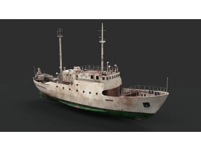 Old vessel Low-poly 3D model