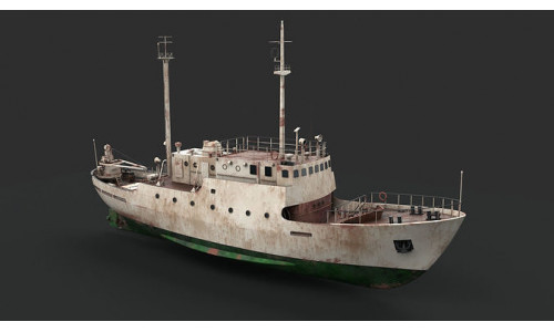 Old vessel Low-poly 3D model