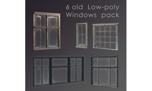 Old Windows pack Low-poly 3D model
