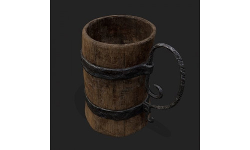 Ornate Medieval Mead Tankard Low-poly 3D model