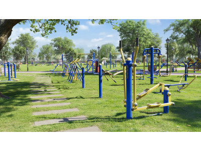 Outdoor Fitness Equipment Low-poly 3D model