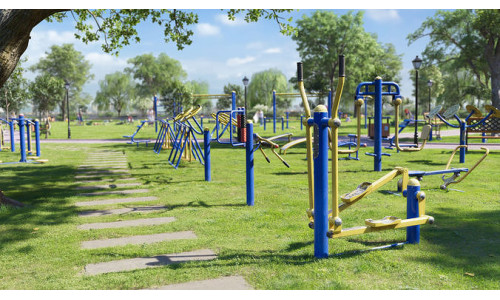 Outdoor Fitness Equipment Low-poly 3D model
