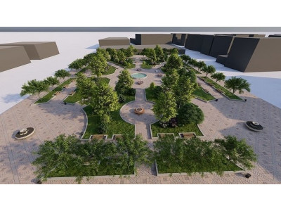 Park-landscape-landscape city-park city Low-poly 3D model