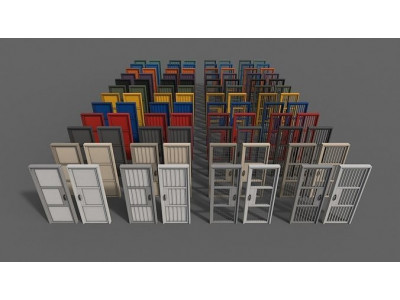 PBR Metal Door With Frame A Low-poly 3D model
