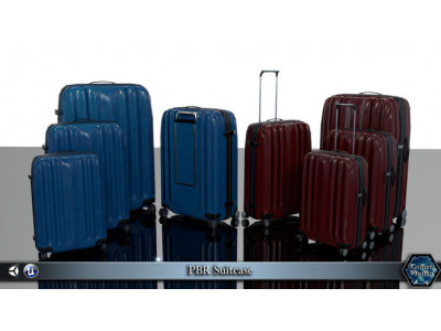 PBR Suitcase Low-poly 3D model