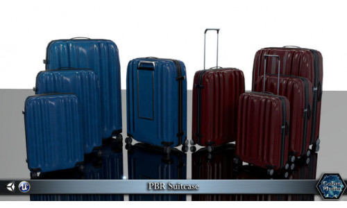 PBR Suitcase Low-poly 3D model