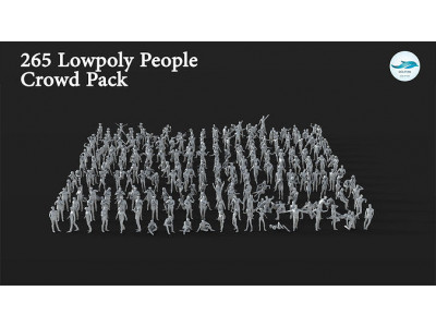 People Crowd Set-03 264  Low-poly 3D model