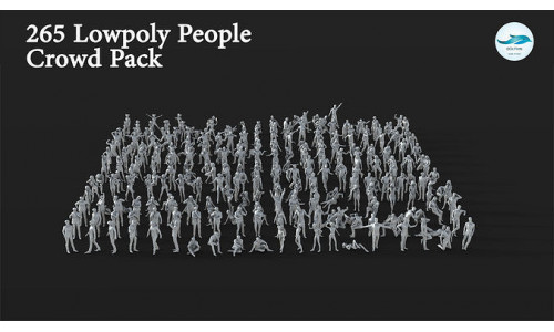 People Crowd Set-03 264  Low-poly 3D model