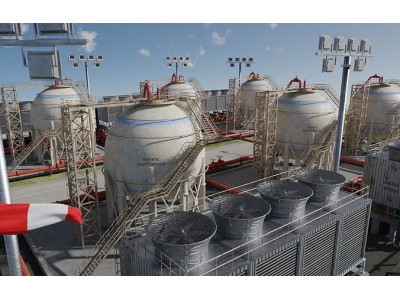 Petroleum Refinery Storage Tanks Low-poly 3D model