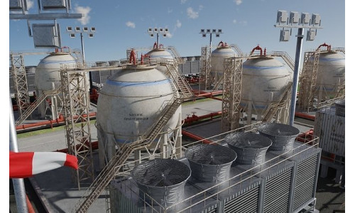 Petroleum Refinery Storage Tanks Low-poly 3D model