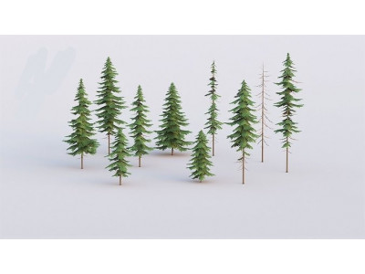Pine Tree Pack Low Poly G90  Low-poly 3D model